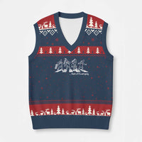 Funny Xmas Grin V-Neck Knit Sweater Vest Thats It Im Not Going - Wonder Print Shop