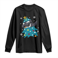 Christmas Penguin Long Sleeve Shirt Funny Animals Xmas Tree Lights Boys Kids
