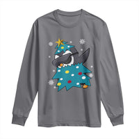 Christmas Penguin Long Sleeve Shirt Funny Animals Xmas Tree Lights Boys Kids