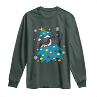 Christmas Penguin Long Sleeve Shirt Funny Animals Xmas Tree Lights Boys Kids