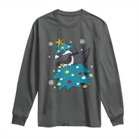 Christmas Penguin Long Sleeve Shirt Funny Animals Xmas Tree Lights Boys Kids