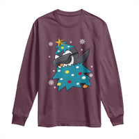 Christmas Penguin Long Sleeve Shirt Funny Animals Xmas Tree Lights Boys Kids