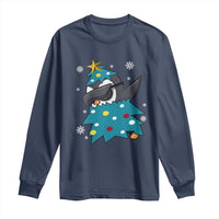 Christmas Penguin Long Sleeve Shirt Funny Animals Xmas Tree Lights Boys Kids