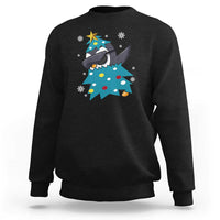 Christmas Penguin Sweatshirt Funny Animals Xmas Tree Lights Boys Kids - Wonder Print Shop