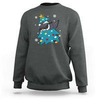 Christmas Penguin Sweatshirt Funny Animals Xmas Tree Lights Boys Kids - Wonder Print Shop