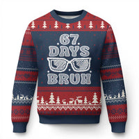 Bruh 67 Days of School Ugly Christmas Sweater Funny Six Seven 6 7 Teen Gen Z Alpha Meme Teacher - Wonder Print Shop