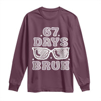 Bruh 67 Days of School Long Sleeve Shirt Funny Six Seven 6 7 Teen Gen Z Alpha Meme Teacher - Wonder Print Shop