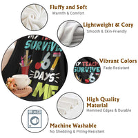 My Teacher Survived 67 Days Of Me Throw Blanket Funny Six Seven Teen Gen Z Alpha Meme - Wonder Print Shop
