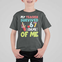 My Teacher Survived 67 Days Of Me T Shirt For Kid Funny Six Seven Teen Gen Z Alpha Meme - Wonder Print Shop