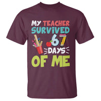 My Teacher Survived 67 Days Of Me T Shirt Funny Six Seven Teen Gen Z Alpha Meme - Wonder Print Shop
