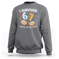 I Survived 67 Days of School Funny Six Seven Meme Sweatshirt - Wonder Print Shop