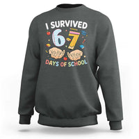 I Survived 67 Days of School Funny Six Seven Meme Sweatshirt - Wonder Print Shop
