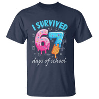 I Survived 67 Days of School Funny Six Seven Meme T Shirt Baseball Ice Cream Dripping - Wonder Print Shop