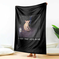 I Got That Dog In Me Throw Blanket Retro Funny Chihuahua Smoking Beer - Wonder Print Shop