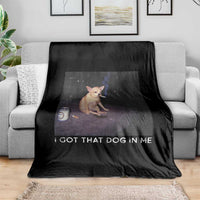 I Got That Dog In Me Throw Blanket Retro Funny Chihuahua Smoking Beer - Wonder Print Shop