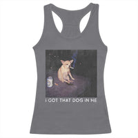 I Got That Dog In Me Racerback Tank Top Retro Funny Chihuahua Smoking Beer - Wonder Print Shop