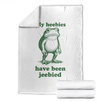 Funny Frog Throw Blanket My Heebies Have Been Jeebied Weirdcore Meme - Wonder Print Shop