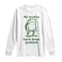 Funny Frog Long Sleeve Shirt My Heebies Have Been Jeebied Weirdcore Meme - Wonder Print Shop