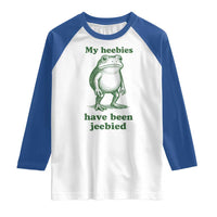 Funny Frog Raglan Shirt My Heebies Have Been Jeebied Weirdcore Meme - Wonder Print Shop