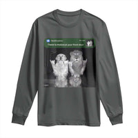 There is Motion at Your Front Door Long Sleeve Shirt Funny Golden Retriever Dog And Lion Motion Meme - Wonder Print Shop
