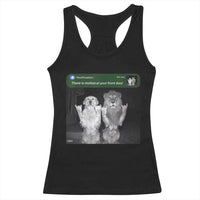 There is Motion at Your Front Door Racerback Tank Top Funny Golden Retriever Dog And Lion Motion Meme - Wonder Print Shop