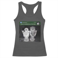 There is Motion at Your Front Door Racerback Tank Top Funny Golden Retriever Dog And Lion Motion Meme - Wonder Print Shop