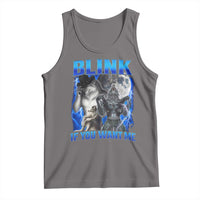 Funny Alpha Wolf Meme Tank Top Blink If You Want Me Bootleg Cringe Humor - Wonder Print Shop