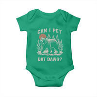 Can I Pet Dat Dawg Baby Onesie Hiker Animal Lover Funny Bear Outdoors Meme - Wonder Print Shop