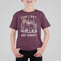 Can I Pet Dat Dawg T Shirt For Kid Hiker Animal Lover Funny Bear Outdoors Meme - Wonder Print Shop