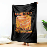 Funny Hard Hot Dog Meme Throw Blanket Call Me The Vet Cause I Be Bootleg - Wonder Print Shop