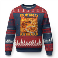 Funny Crab Rangoon Meme Ugly Christmas Sweater Vintage 90s Style On My Knees Bootleg Graphic - Wonder Print Shop