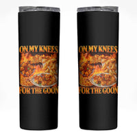 Funny Crab Rangoon Meme Skinny Tumbler Vintage 90s Style On My Knees Bootleg Graphic - Wonder Print Shop