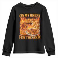 Funny Crab Rangoon Meme Youth Sweatshirt Vintage 90s Style On My Knees Bootleg Graphic - Wonder Print Shop