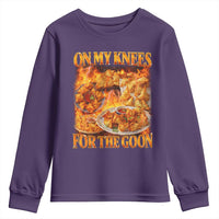 Funny Crab Rangoon Meme Youth Sweatshirt Vintage 90s Style On My Knees Bootleg Graphic - Wonder Print Shop