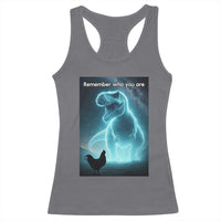 Remember Who You Are Racerback Tank Top Funny Evolution Joke Meme Chicken Dinosaur - Wonder Print Shop