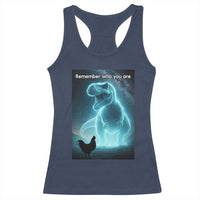 Remember Who You Are Racerback Tank Top Funny Evolution Joke Meme Chicken Dinosaur - Wonder Print Shop