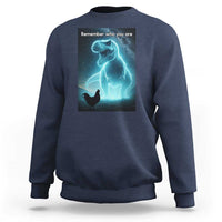 Remember Who You Are Sweatshirt Funny Evolution Joke Meme Chicken Dinosaur - Wonder Print Shop