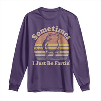 Sometimes I Just Be Fartin Frog Long Sleeve Shirt Funny Silly Unhinged Meme Vintage - Wonder Print Shop