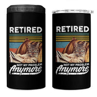 Funny Cat Retired 4 in 1 Can Cooler Tumbler Not My Problem Anymore 90s Vintage Style