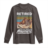 Funny Cat Retired Long Sleeve Shirt Not My Problem Anymore 90s Vintage Style