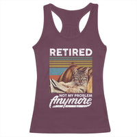 Funny Cat Retired Racerback Tank Top Not My Problem Anymore 90s Vintage Style