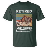 Funny Cat Retired T Shirt Not My Problem Anymore 90s Vintage Style