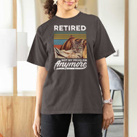 Funny Cat Retired T Shirt For Women Not My Problem Anymore 90s Vintage Style