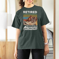 Funny Cat Retired T Shirt For Women Not My Problem Anymore 90s Vintage Style