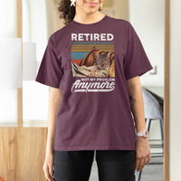Funny Cat Retired T Shirt For Women Not My Problem Anymore 90s Vintage Style