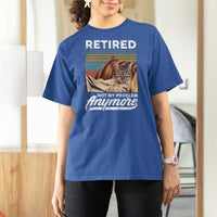 Funny Cat Retired T Shirt For Women Not My Problem Anymore 90s Vintage Style