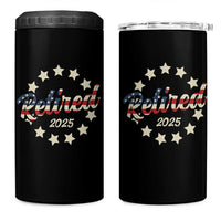 Retired 2025 4 in 1 Can Cooler Tumbler Retirement Gifts American Flag