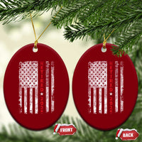 Retired 2025 Ceramic Ornament Vintage Old American Flag - Wonder Print Shop