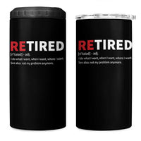 Funny Retirement Gifts 4 in 1 Can Cooler Tumbler Retired Not My Problem Anymore I Do What I Want