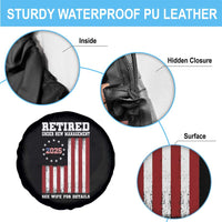 Funny Retired 2025 Spare Tire Cover Under New Management See Wife for Details American Flag